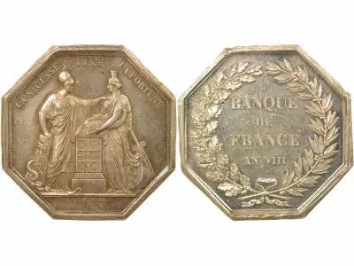 Bank of France -Silver Token - Year VIII, Horn Punchmark (after 1879)