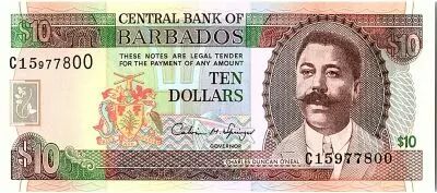 Barbade 10 Dollars, C.D. O\'Neal - Trafalgar Square - 1995
