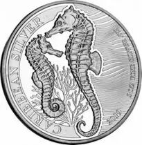 Barbade Hippocampes - 1 once argent Barbade 2019