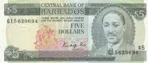 Barbados 5 Dollars - Sir Frank Worrell - 19(75-93)