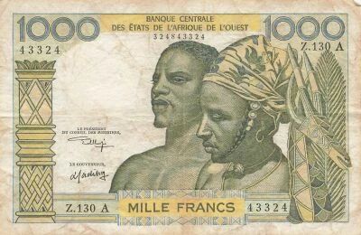 BCEAO 1000 Francs - C�te d\'Ivoire - ND (1977) - P.103A