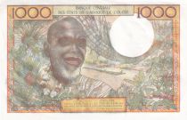 BCEAO 1000 Francs - Couple africains - Fleuve - ND (1980)- Lettre A (Côte d\'Ivoire) - Série C.203 - P.103An
