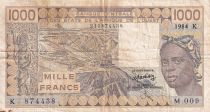 BCEAO 1000 Francs - Femme - Lettre K (Sénégal) - 1984 - Série M.009 - P.707Ke