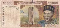 BCEAO 10000 Francs - Chef africain - Pont de liane - 1996 - K Sénégal - TB - P.714Ke