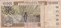 BCEAO 10000 Francs - Chef africain - Pont de liane - 1998 - K Sénégal - TB - P.714Kh