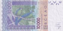 BCEAO 10000 Francs - Masque - Oiseaux - 2016 - Lettre A (Côte d\'Ivoire) - P.118aP