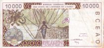 BCEAO 10000 Francs - Pont de liane  - 1996 - Lettre D (Mali) - P.414Dd