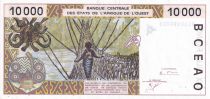 BCEAO 10000 Francs - Pont de liane  - 2001 - Lettre A (Côte d\'Ivoire) - P.114Aj