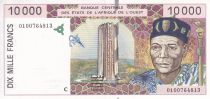BCEAO 10000 Francs - Pont de liane  - 2001 - Lettre C (Burkina Faso) - P.314Cj