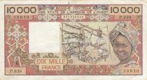 BCEAO 10000 Francs - Tissage - ND (1977-1992) - S&eacute;rie p;030 - Lettre K (S&eacute;n&eacute;gal)