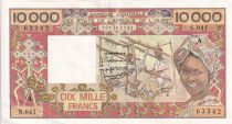 BCEAO 10000 Francs - Tissage - ND (1989) - Série S.041 - Lettre A (Côte d\'Ivoire) - P.109Ai