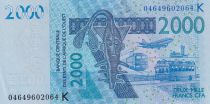 BCEAO 2000 Francs - Masque - Poissons - 2004 - Lettre K ( Sénégal) - P.716Kb
