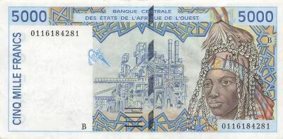 BCEAO 5000 Francs - B�nin - 2001 - P.213B