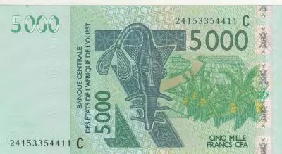 BCEAO 5000 Francs - Masque - Antilopes - Burkina Faso - 2024 - S�rie C