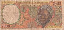 BEAC 2000 Francs - Fruits tropicaux - ND - (1993-1999) - Centrafrique - TB - P.303F