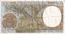 BEAC 500 Francs - Jeune homme - Zébus, antilopes - ND (1994) - F (Centrafrique) TTB - P.301Fc