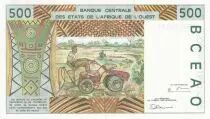 BEAC 500 Francs - Viel homme - Agriculture - 1996 - Lettre K (S&eacute;n&eacute;gal) - P.710Kf