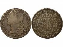 Bearn, Louis XV - 1/2 Silver Ecu Argent, with Headband - 1757 Pau