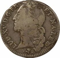 Bearn, Louis XV - 1/2 Silver Ecu Argent, with Headband - 1757 Pau