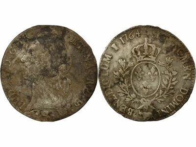 Bearn, Louis XV - Silver Ecu, with Headband - 1764 Pau