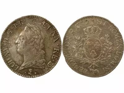 Bearn, Louis XV - Silver Ecu, with Old Bust - 1772 Pau