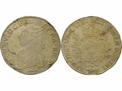 Bearn, Louis XVI - Silver Ecu, with Dressed up Bust - 1787 Pau, Treasure Trove of the Sauvionni�res