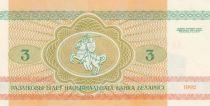 Belarus 3 Rubles - Marmot - 1992 - P.3