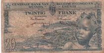 Belgian Congo 20 Francs - Boy and Dam - 01-12-1956 - Letter B - P.31