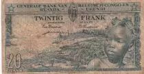 Belgian Congo 20 Francs - Boy and Dam - 01-12-1956 - Letter B - P.31