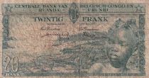 Belgian Congo 20 Francs - Boy and Dam - 1956 - VG to F - P.31