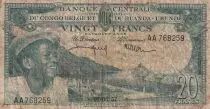 Belgian Congo 20 Francs - Boy and Dam - 1957 - VG+ to F - P.31