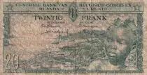 Belgian Congo 20 Francs - Boy and Dam - 1957 - VG+ to F - P.31