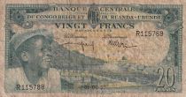 Belgian Congo 20 Francs - Boy and Dam - 1959 - F - P.31