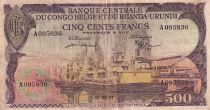 Belgian Congo 500 Francs - Harbor - Africans transporting fruits in pirogue - 01-09-1957 - Serial A - P.34