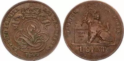 B�lgica 1 Centime L�opold I - Lion - 1849