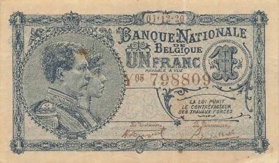 B�lgica 1 Franc - 01-12-1920 - P.92