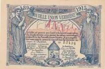 B&eacute;lgica 1 Franc - New glass union - 1915 - Necessity banknote cancelled