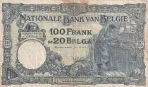 B&eacute;lgica 100 Francs - Albert and Elizabeth - 1929 - F to VF - P.102