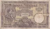 B�lgica 100 Francs - King & Queen - 1921 - Letter K - P.95