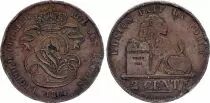 B&eacute;lgica 2 Centimes L&eacute;opold I - Lion  -  1864/1