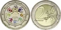 B�lgica 2 Euros - Human Rights - Colorised - 2008