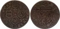 B�lgica 2 liard, Jean Th�odore de Bavi�re - Province de Li�ge - 1752