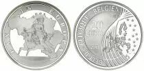 B�lgica 20 Euros - 70 years of Peace in Europe - 2015 - Silver
