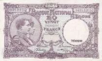 B&eacute;lgica 20 Francs - Albert & Elizabeth - 03-01-1944