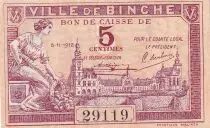 B&eacute;lgica 5 Centimes - Ville de Binche - Bon de Caisse - 1918