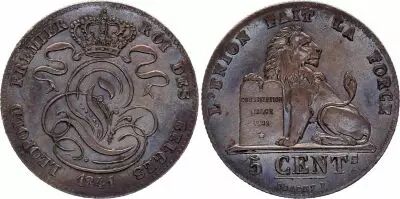 B�lgica 5 Centimes L�opold I - Lion  -  1841 - SUP