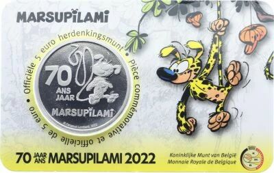 B�lgica 5 Euros 2022 - 70 years of Marsupilami (normal version)