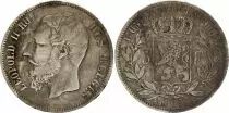 B&eacute;lgica 5 Francs - L&eacute;opold II - Arms - 1869
