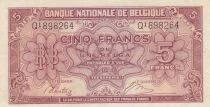 B&eacute;lgica 5 Francs 1943 - Red - Serial Q1