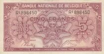 B&eacute;lgica 5 Francs 1943 - Red - Serial R1